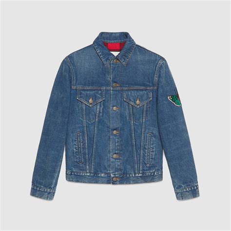 gucci denim jacket mens|gucci denim jacket men large.